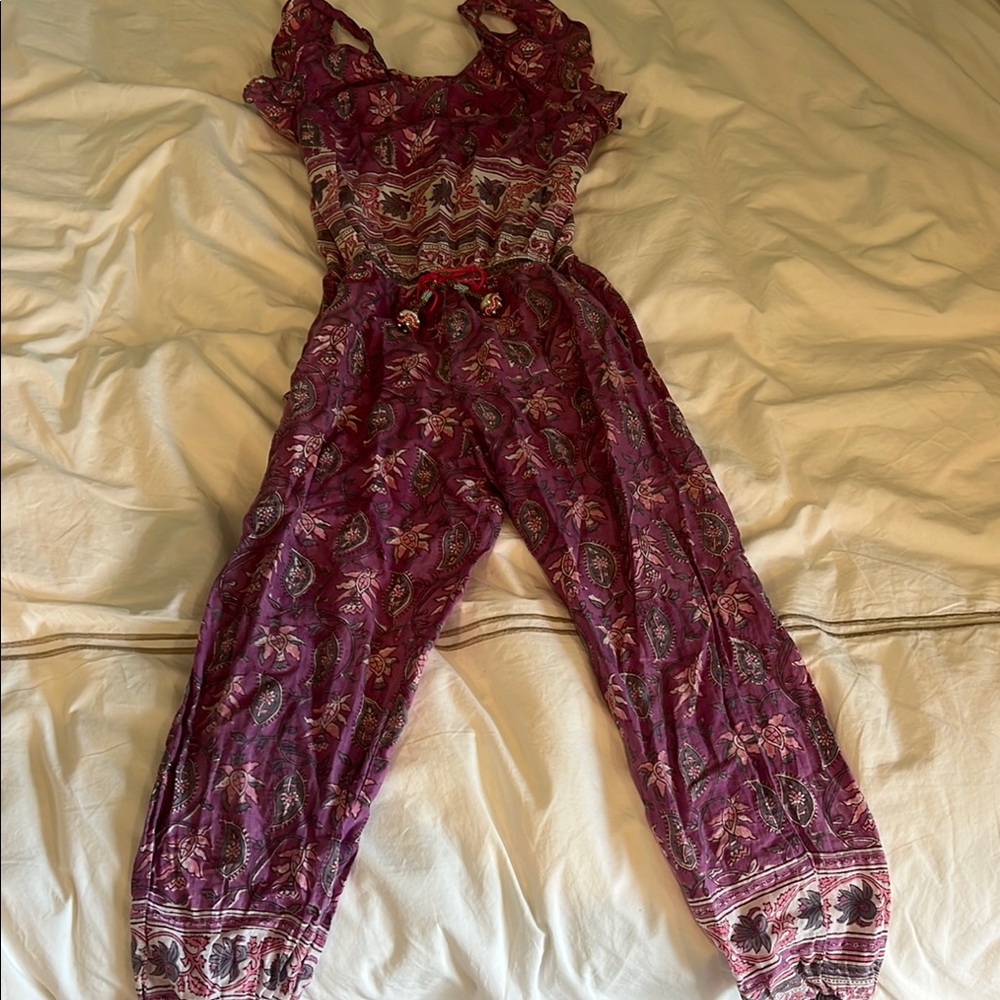 Girls  Purple Patterned Jumpsuits